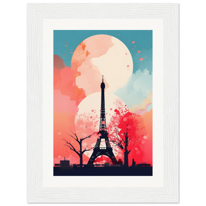 A framed print of the eiff tower in paris, france