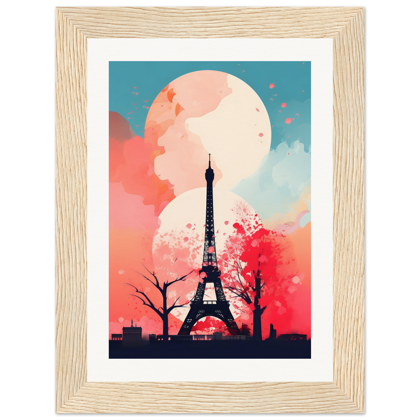 A framed print of the eiff tower in paris, france