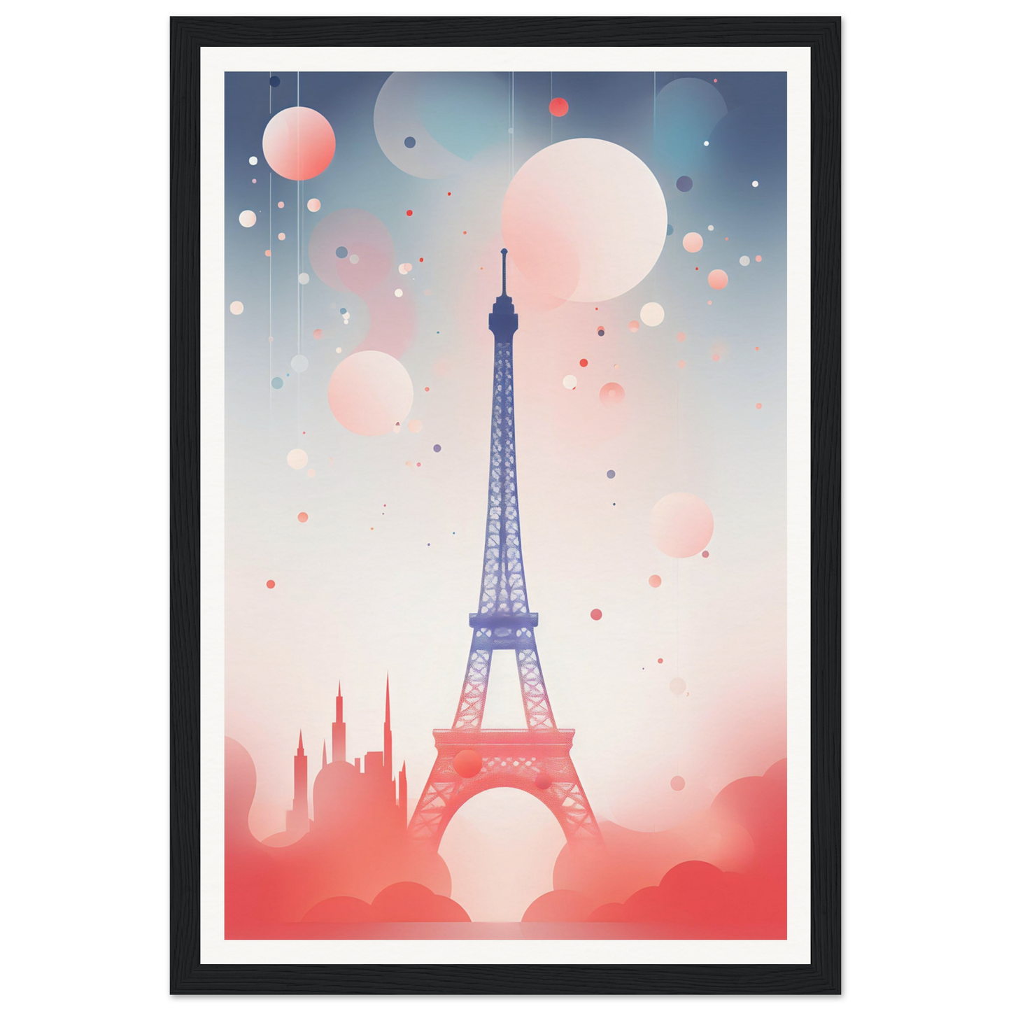 A framed print of the eiff tower in paris