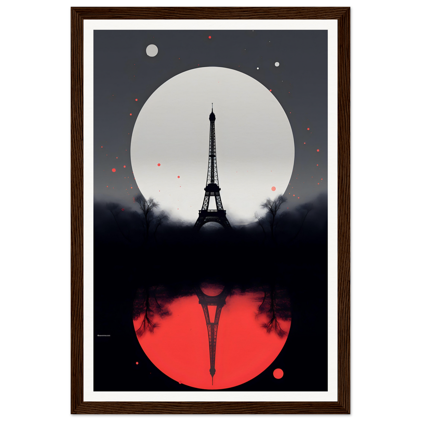 A framed print of the eiff tower in paris