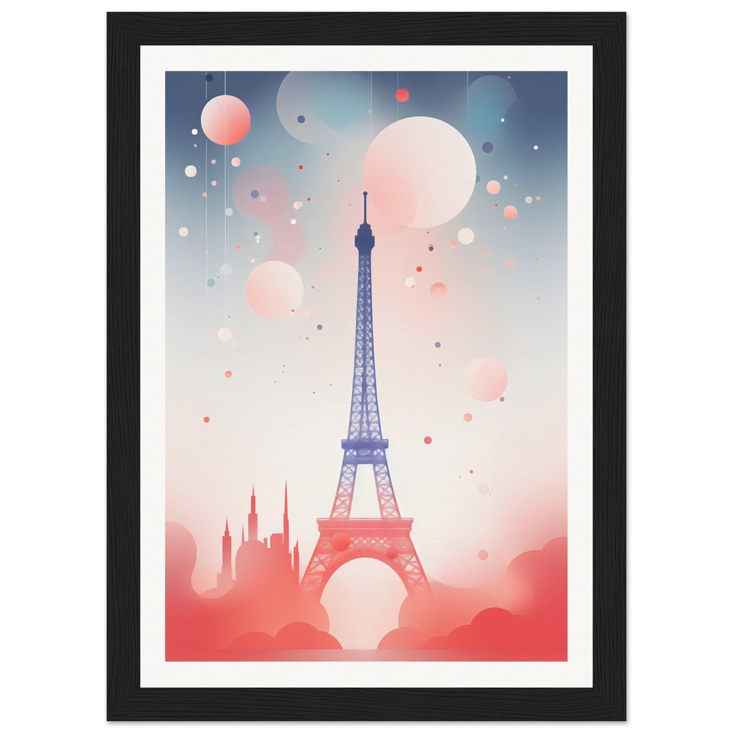 A framed print of the eiff tower in paris