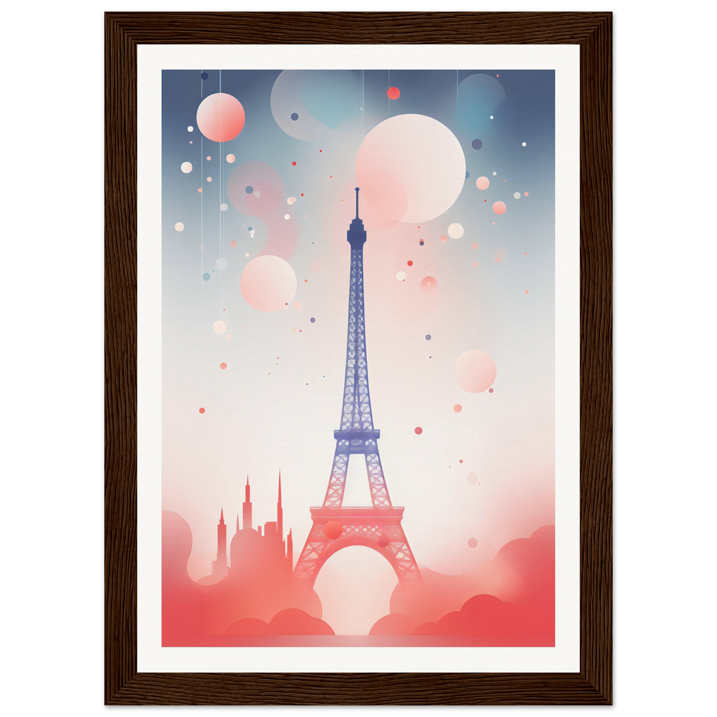 A framed print of the eiff tower in paris