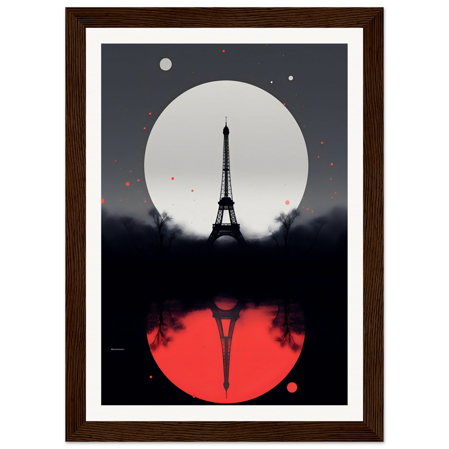 A framed print of the eiff tower in paris