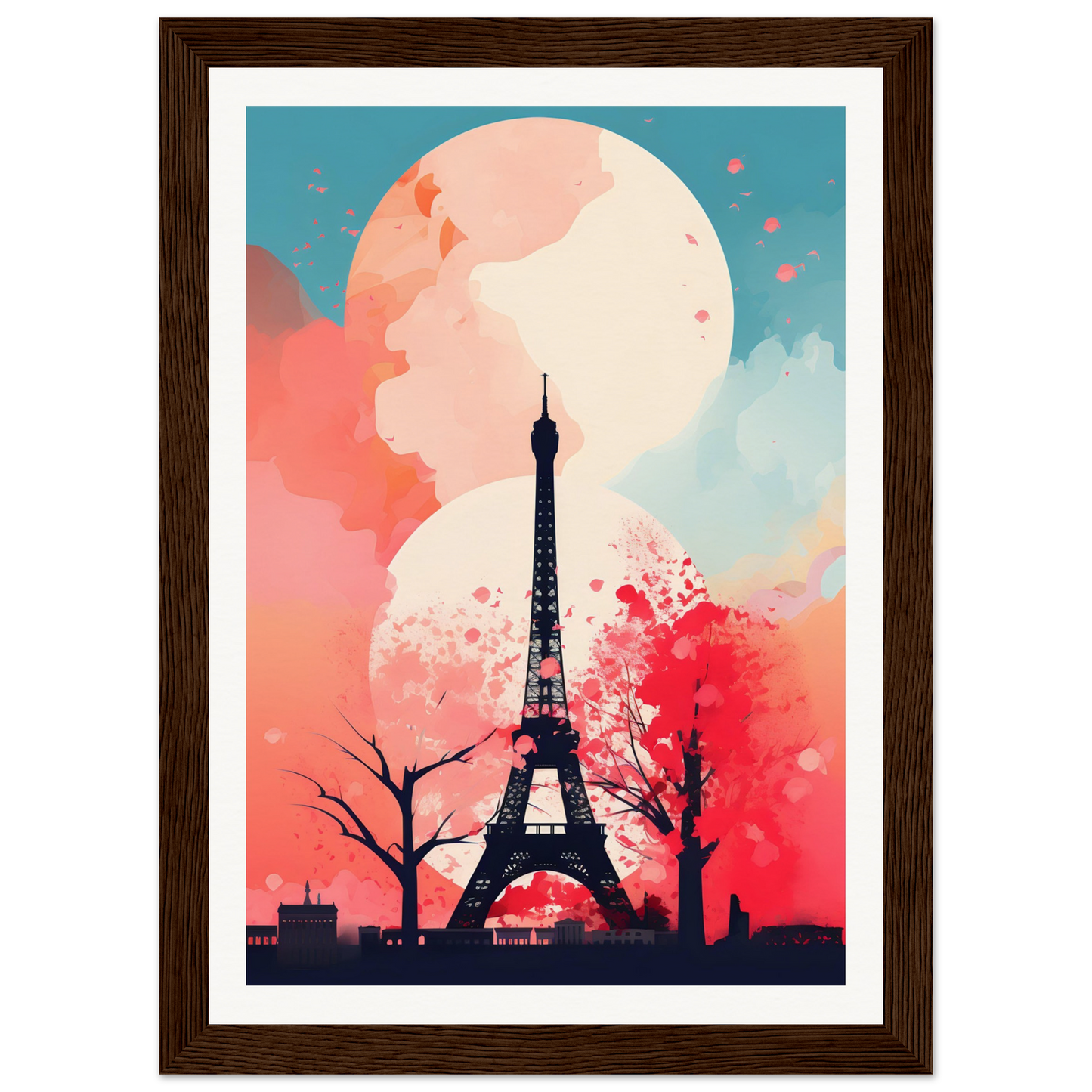 A framed print of the eiff tower in paris