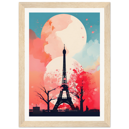 A framed print of the eiff tower in paris, france