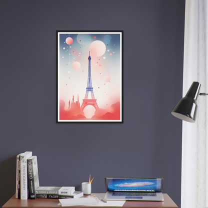 A framed print of the eiff tower in paris