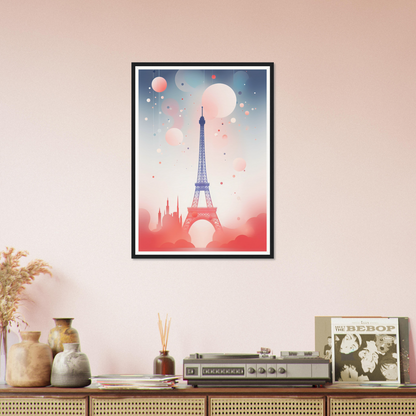 A framed print of the eiff tower in paris, france