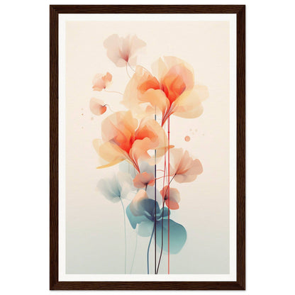 A framed print with a floral design