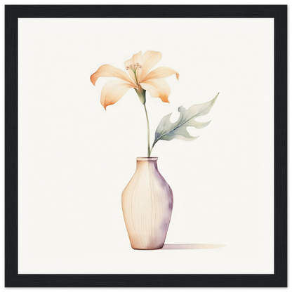 A framed print of a flower in a vase