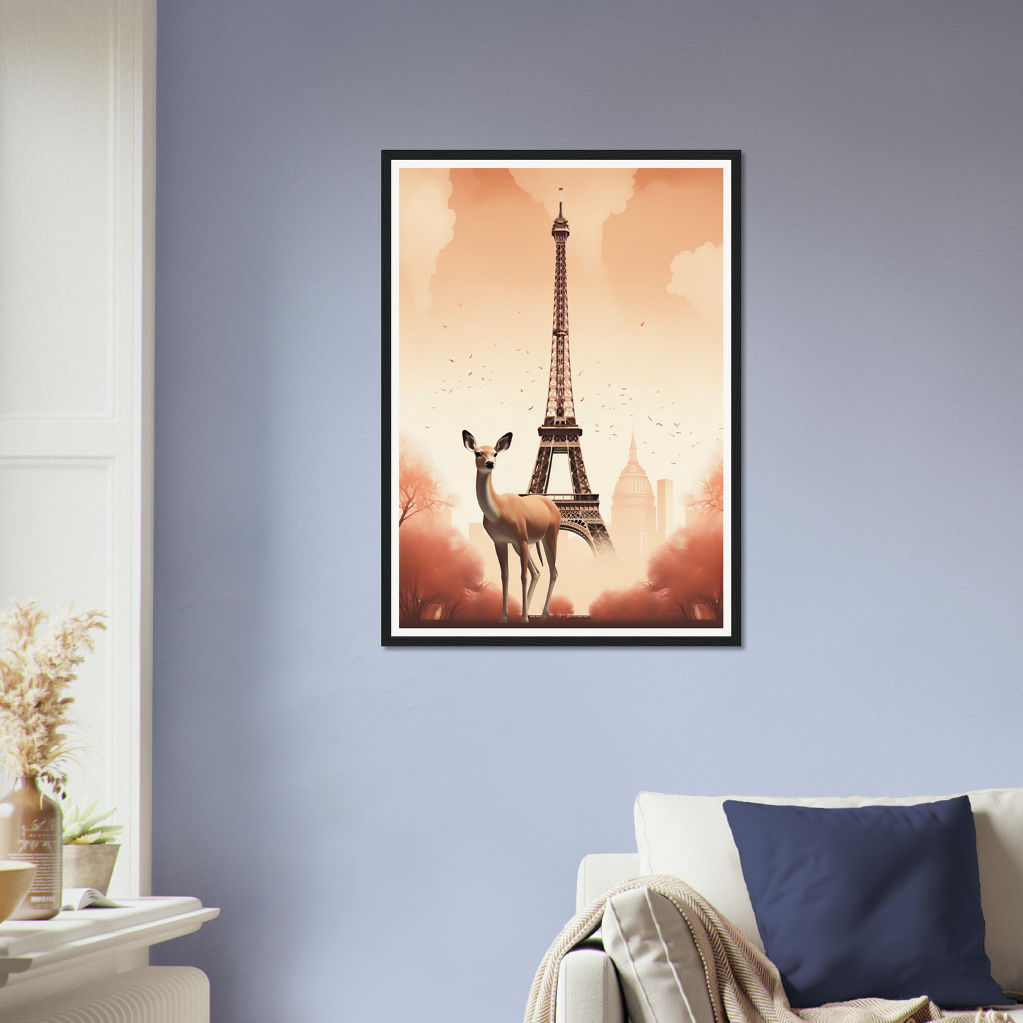 A framed print of a gita gita in paris