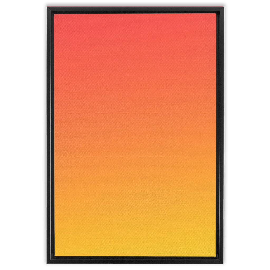 A framed print of a yellow and orange gradient