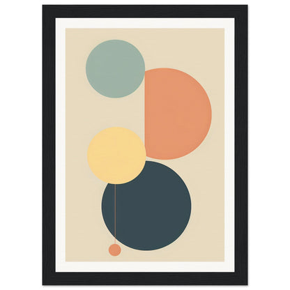 Abstract geometric composition featuring overlapping circles in muted pastel colors.