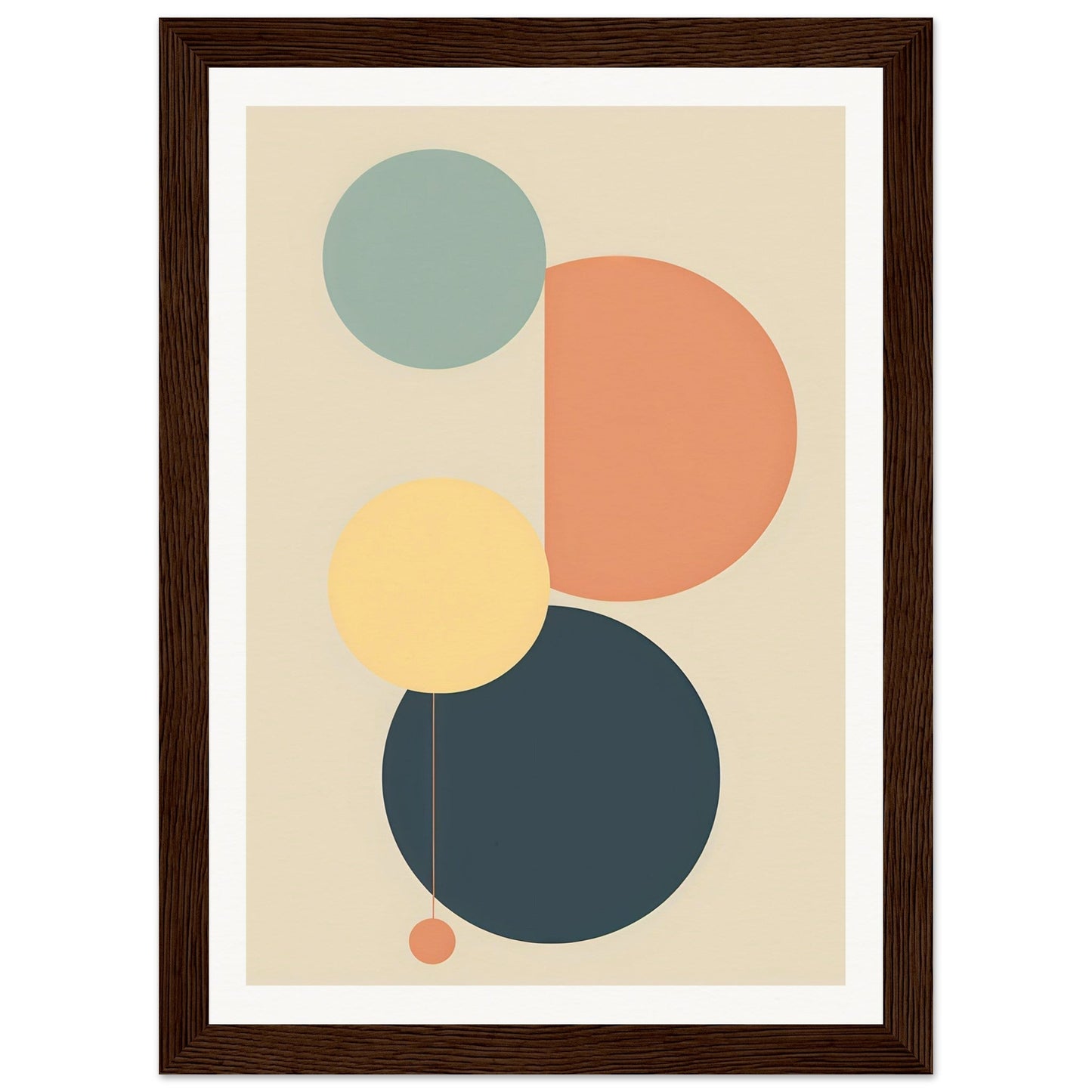 Abstract geometric composition featuring overlapping circles in muted colors.