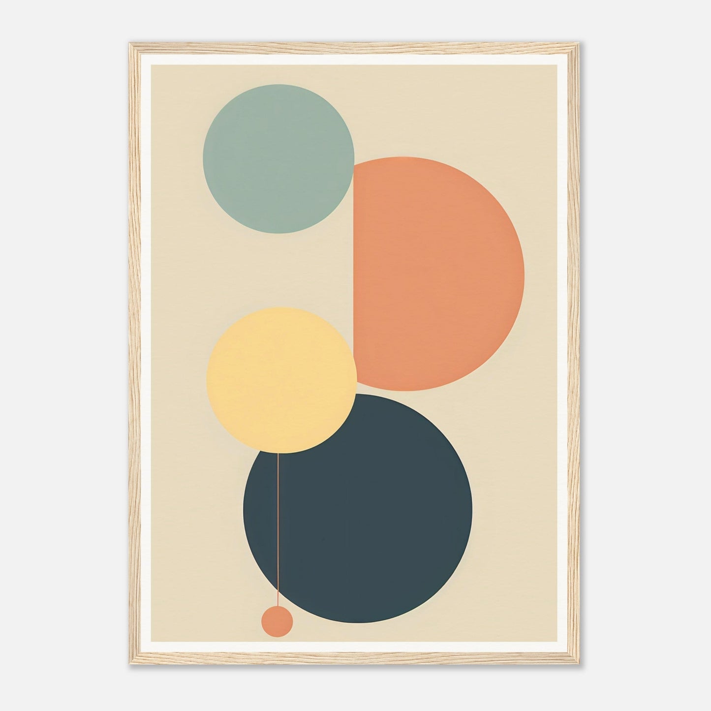 Abstract geometric composition featuring overlapping circles in muted colors.