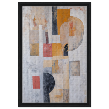 Abstract painting of geometric shapes in muted colors, Geomelt Psyche Ripple, fashion oracle