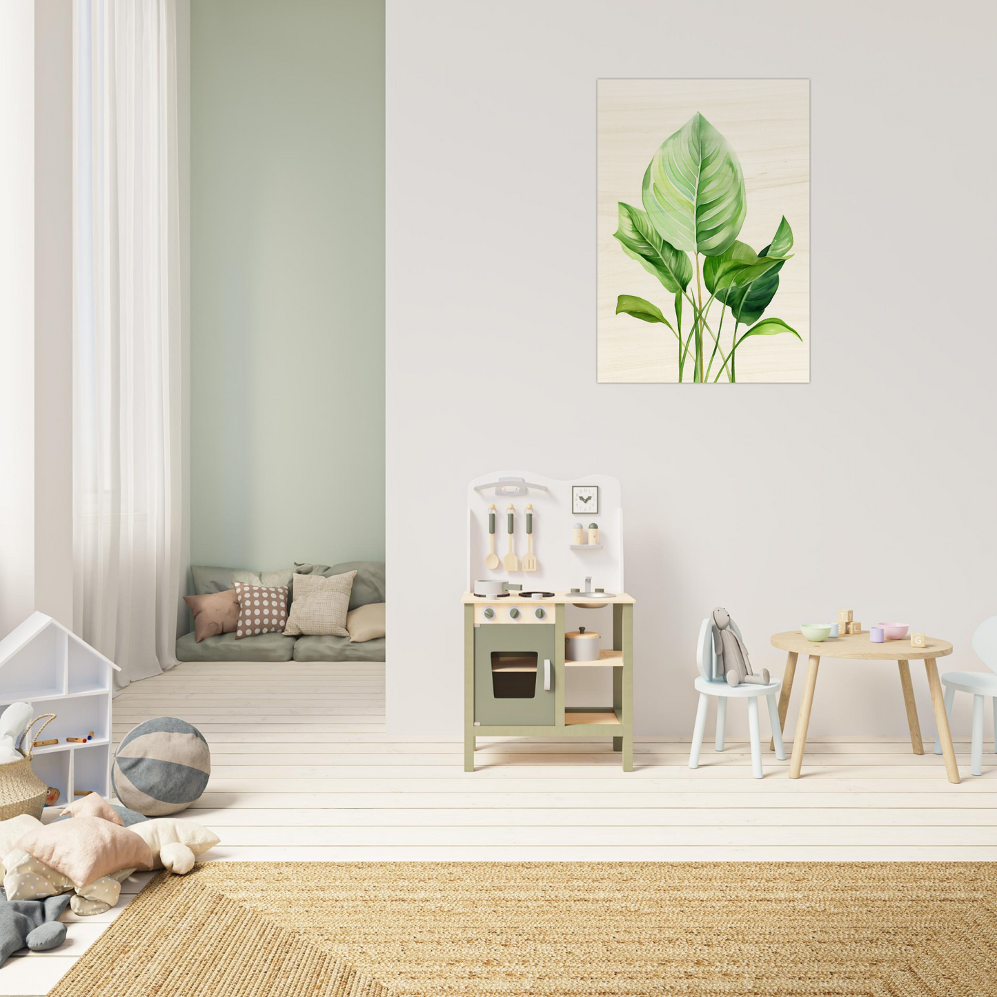 A green leaf in a child’s room