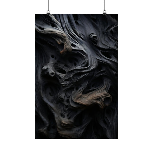 Abstract swirling pattern of dark and light tones resembling smoke or fluid motion.