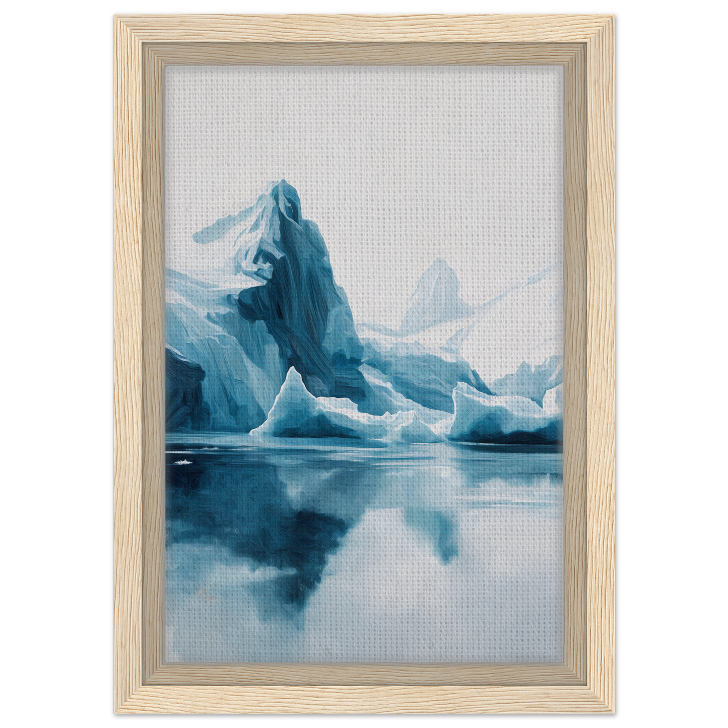 Framed canvas print of Iceberg Ecstasies reflecting in tranquil waters