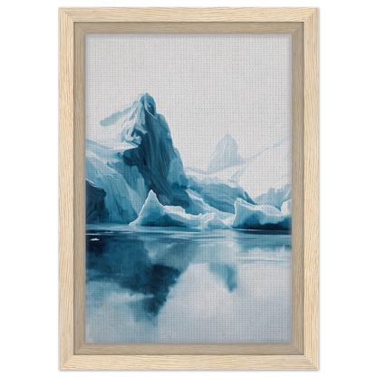 Framed canvas print of Iceberg Ecstasies reflecting in tranquil waters