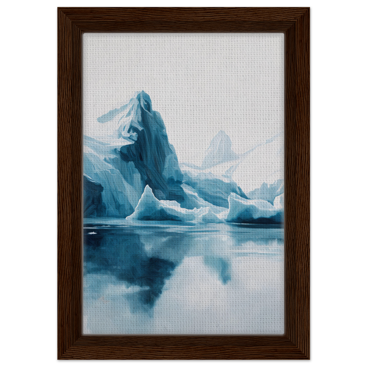 Jagged blue iceberg reflection in calm water from Iceberg Ecstasies room decor