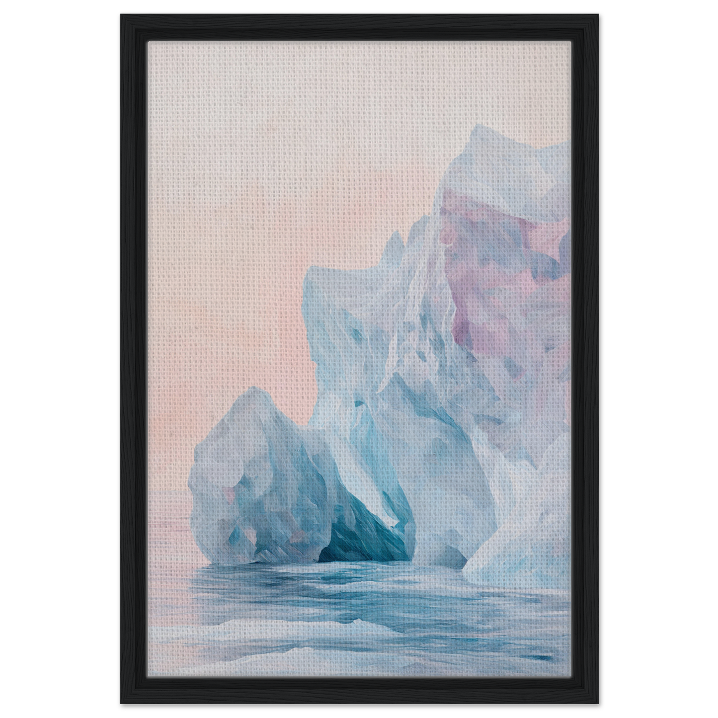 Iceberg Ephemeron Ballet artwork featuring blue and purple hues in a black frame