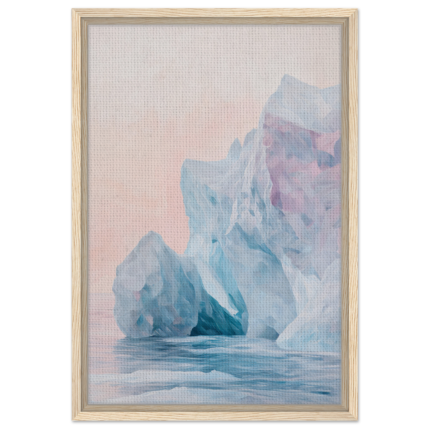 Iceberg with soft blue and pink hues in watercolor style for Iceberg Ephemeron Ballet