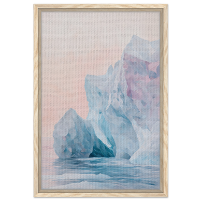 Iceberg with soft blue and pink hues in watercolor style for Iceberg Ephemeron Ballet