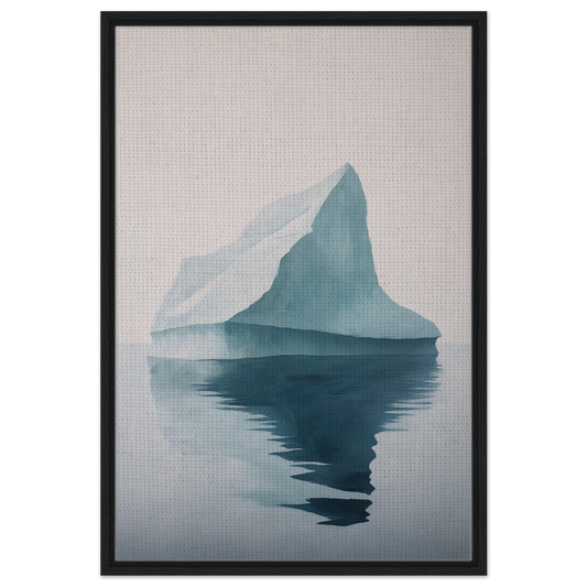 Iceberg Epiphanies: Elegant iceberg with pointed peak reflected in serene water