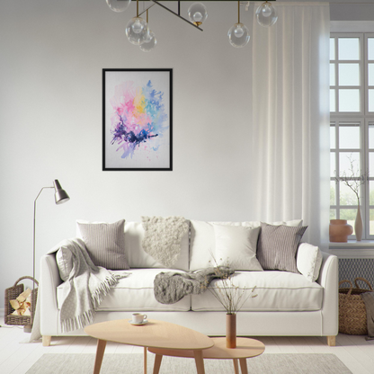 White sofa adorned with pillows and blankets, complementing Imbibe Celestial Alchemy room decor