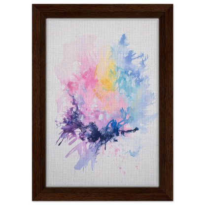 Framed canvas print of Imbibe Celestial Alchemy with an abstract pastel watercolor splash