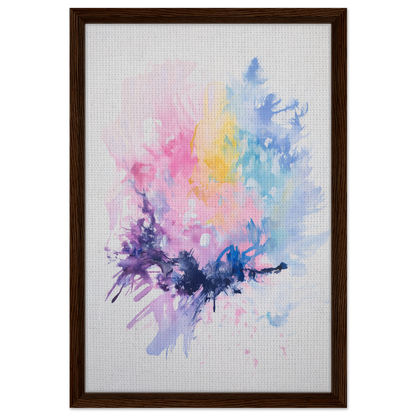 Framed canvas print of Imbibe Celestial Alchemy with pastel watercolor splashes