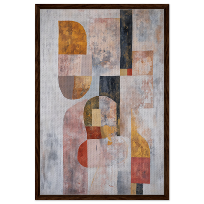 Abstract painting of Interwoven Dream Geometry in earthy tones for stylish room decor