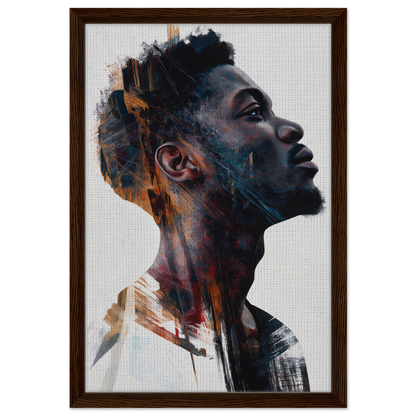 Portrait painting of a young Black man in expressive colors for Introspective Chromatic Aphorism