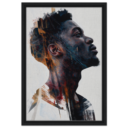 Portrait painting of a Black man, expressive brushstrokes for Introspective Chromatic Aphorism