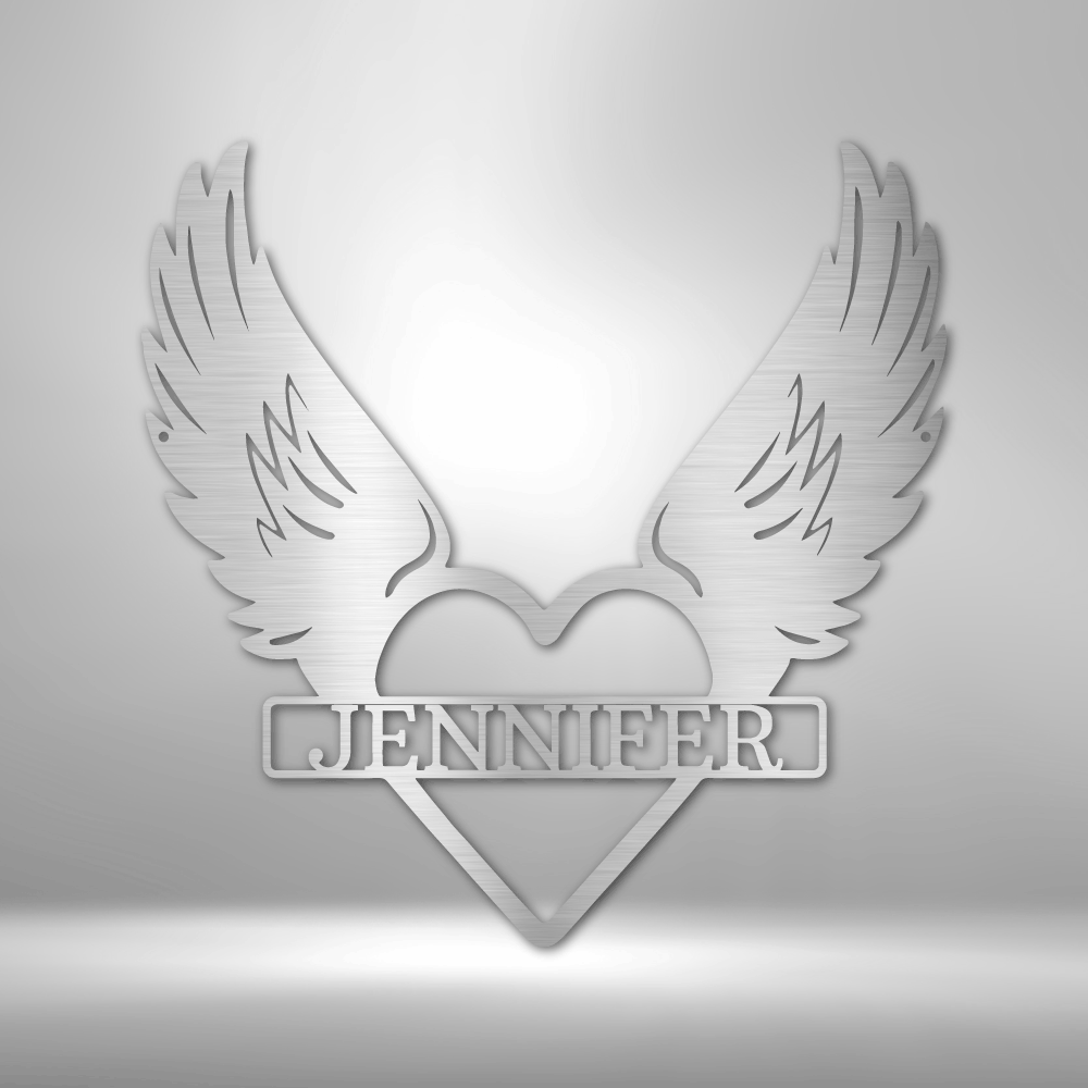 Heart-shaped logo with wings and the name ’JENNIFER’ underneath.