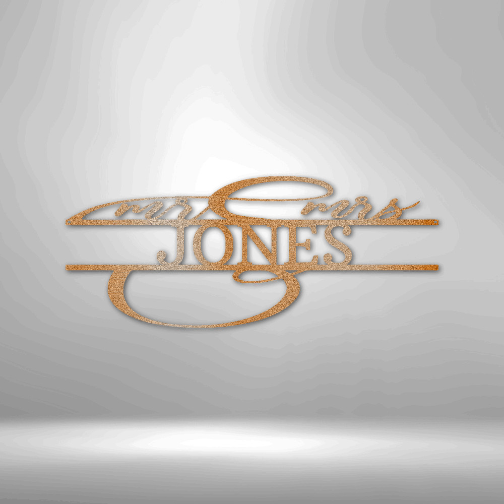 Stylized gold text logo reading ’JONES’ with decorative flourishes.