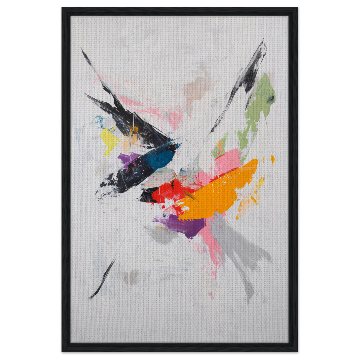 Vibrant abstract painting in Kadinsky’s Blissstorm, framed canvas print by Fashion Oracle