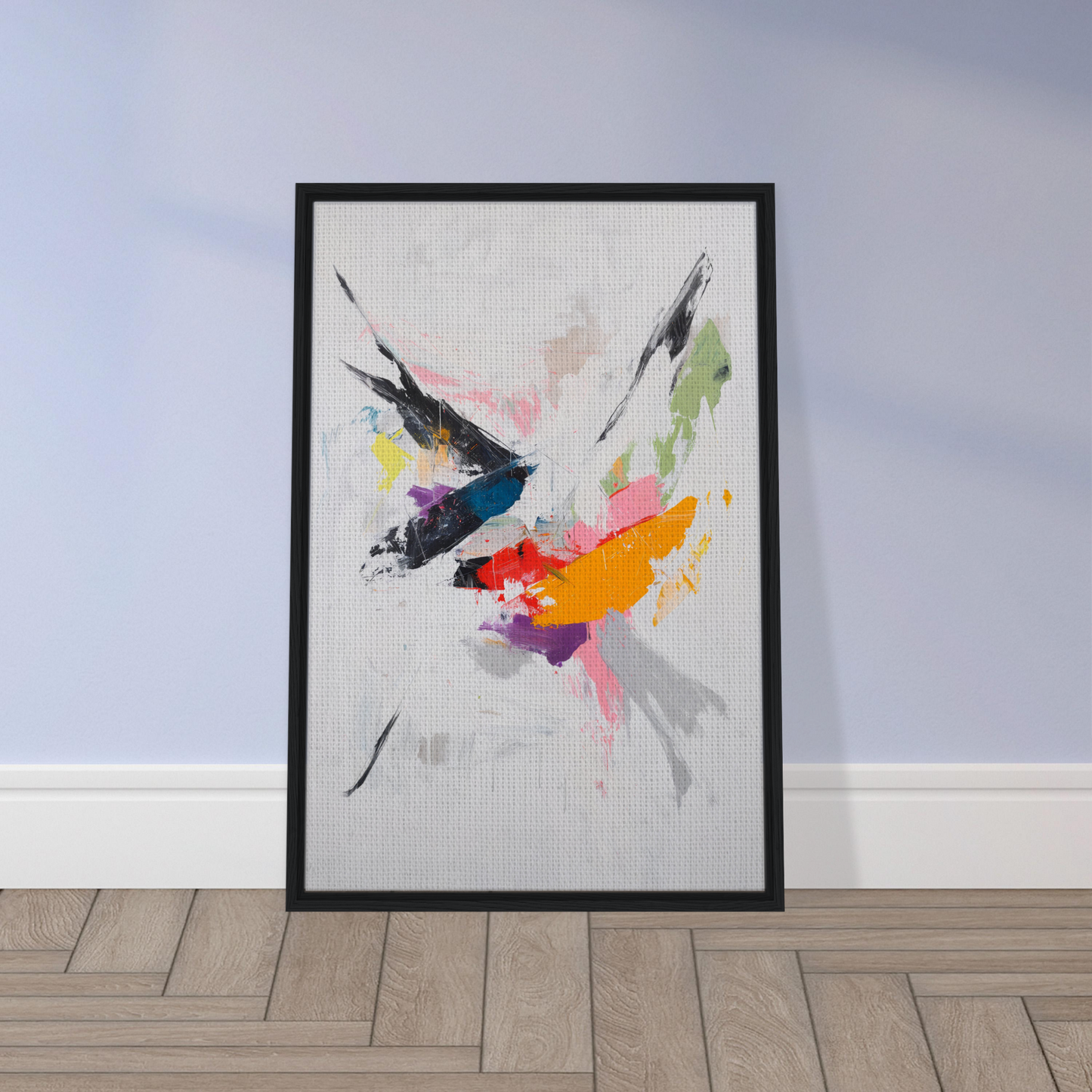 Framed canvas print of Kadinsky’s Blissstorm with colorful abstract splashes