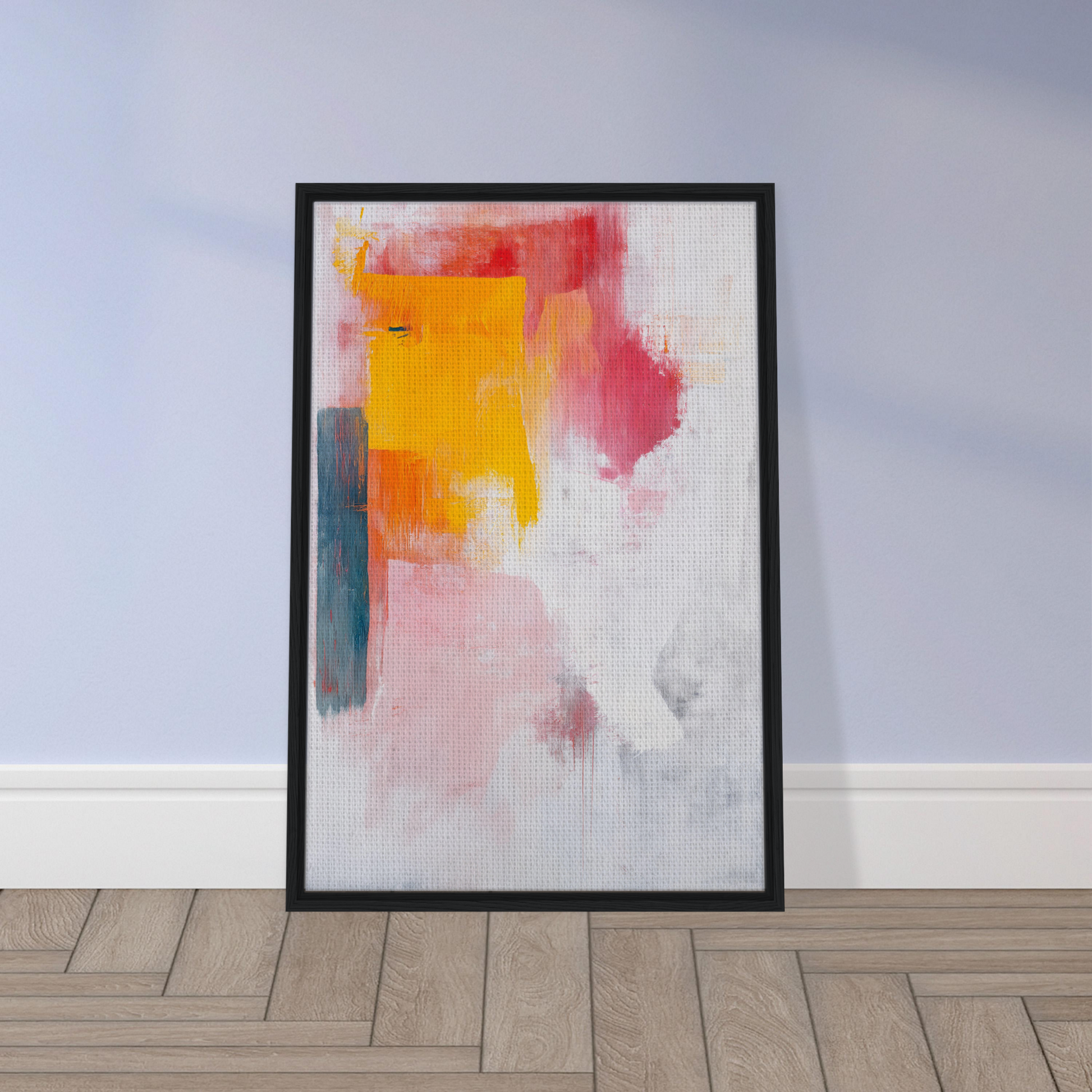 Framed abstract painting Kaleidoscope Yearning with vibrant brushstrokes for room decor