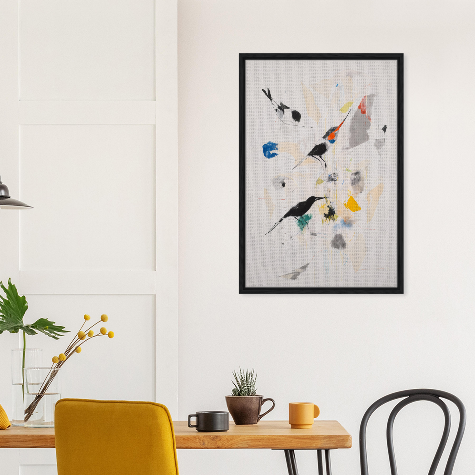 Abstract framed artwork of colorful shapes for Kaleidoscopic Flight Symphony room decor