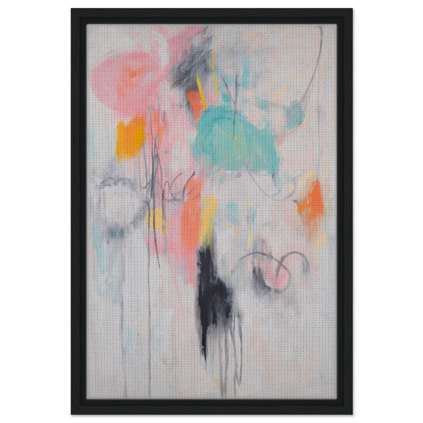 Abstract expressionism in soft pastels, framed art for Kaleidoscopic Mindscape Awakens room decor