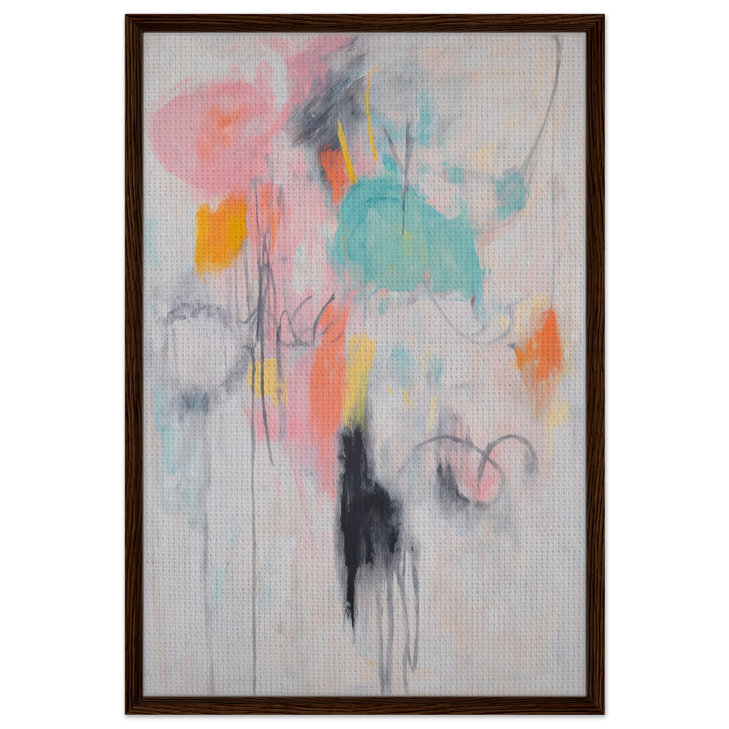 Abstract painting in soft pastels and gestural strokes, perfect for Kaleidoscopic Mindscape Awakens room decor