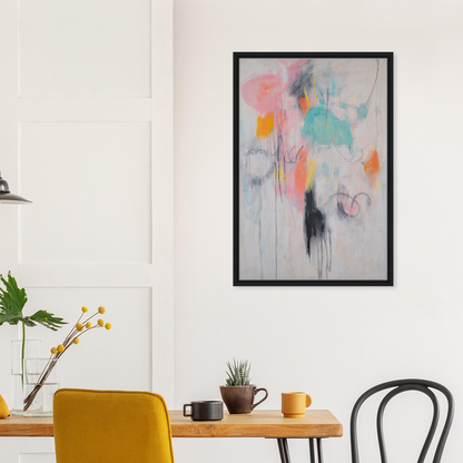 Abstract painting in pastel colors framed, ideal for Kaleidoscopic Mindscape Awakens room decor