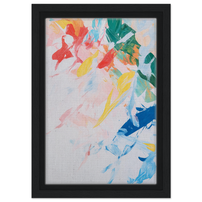 Colorful abstract painting in black frame, perfect for Kaleidoscopic Rhapsody Dance room decor