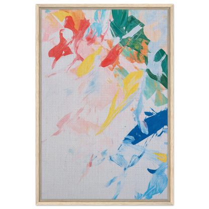 Abstract painting with colorful brushstrokes in Kaleidoscopic Rhapsody Dance framed canvas print