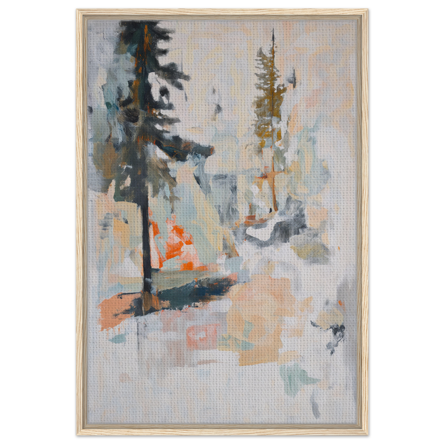 Abstract painting in muted colors evoking Latent Arboreal Dreams for elegant room decor