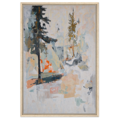 Abstract painting in muted colors evoking Latent Arboreal Dreams for elegant room decor