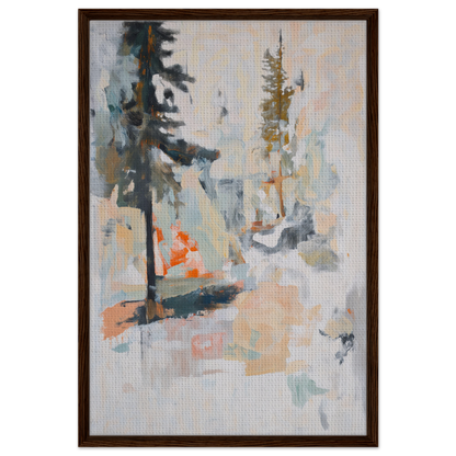 Abstract painting with muted colors and gestural brushstrokes for Latent Arboreal Dreams room decor