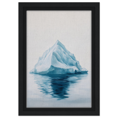 Iceberg with reflection in calm blue water, featured in Majestic Frozen Reverie framed canvas art