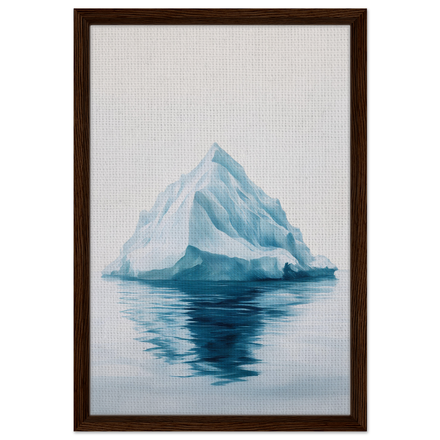 Iceberg reflecting in calm water, featured in Majestic Frozen Reverie framed canvas print